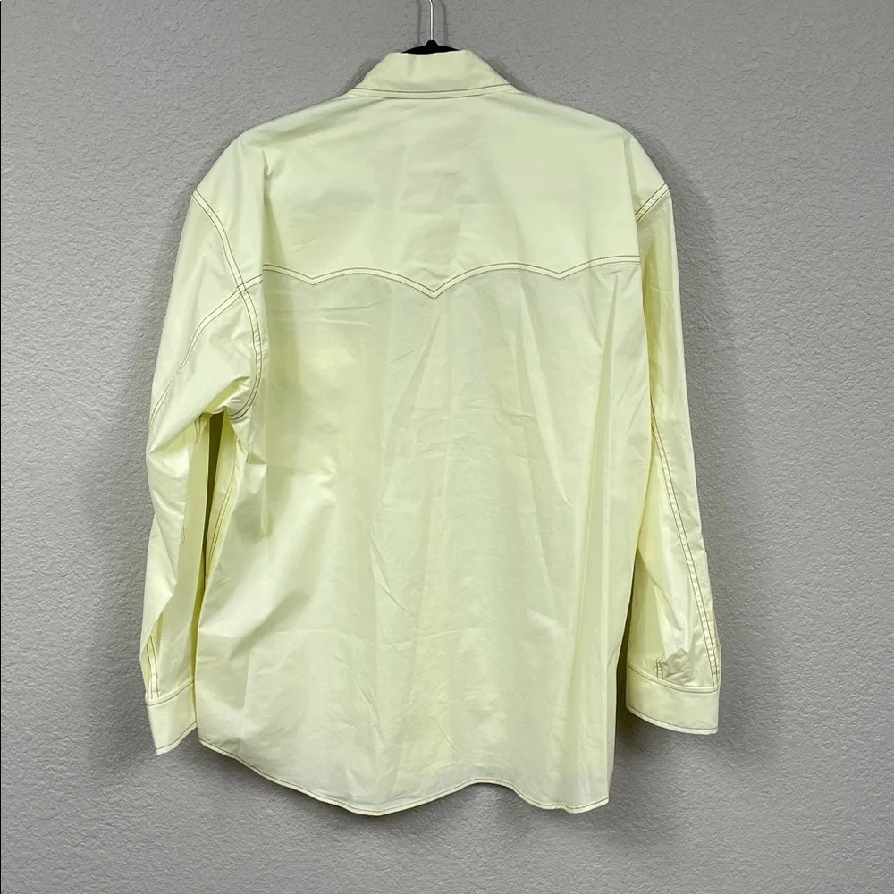 New TWP Dutton Stretch Cotton Button up Shirt Transparent Yellow Western XS S - Picture 6 of 12
